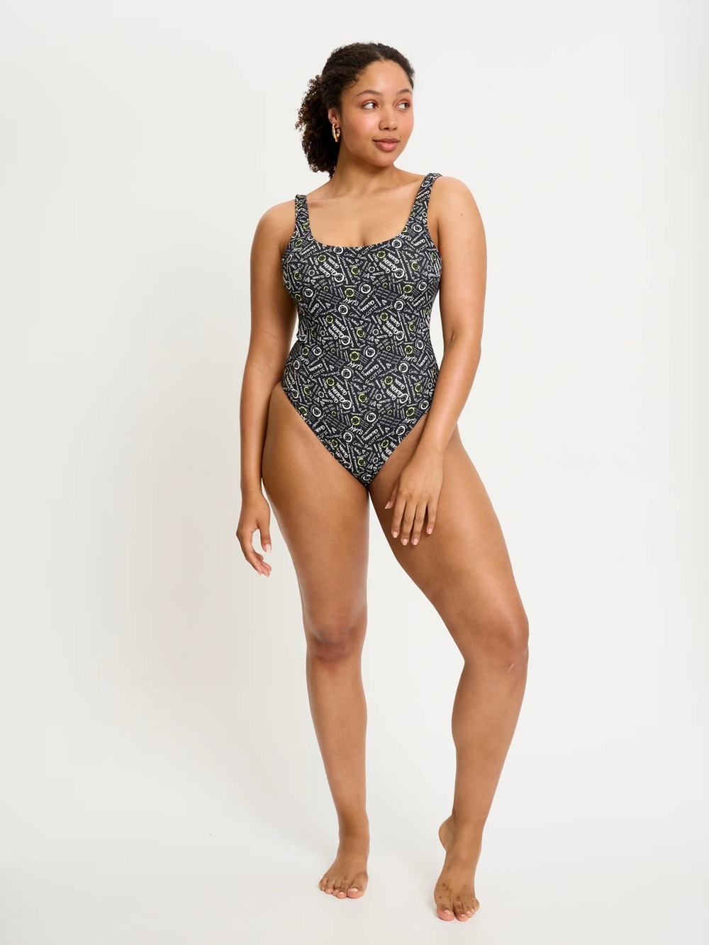 NWOT Modibodi Women’s Black Printed One-Piece Period Swimsuit